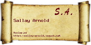 Sallay Arnold névjegykártya